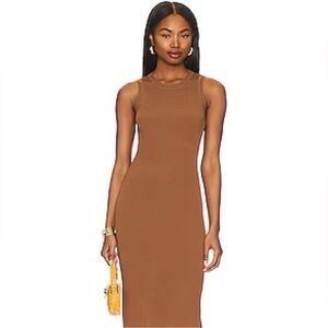 Enza Costa Nude Tank Dress Small Knit Bodycon